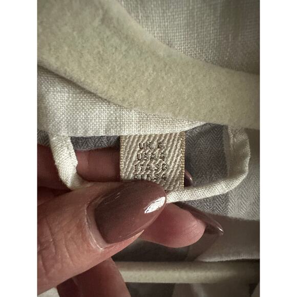 Burberry Brit Patchford Parchment Linen Moto Biker Full Zip Belted Jacket Size 4 - Picture 6 of 14